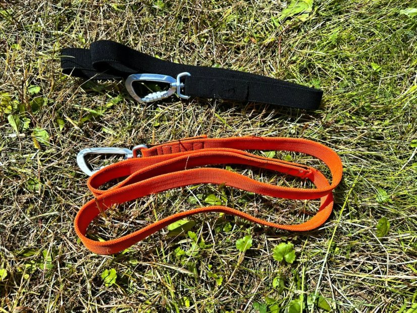 Vodítko s amortizérem na canicross Waradog Bungeeflex oranžová - Šířka vodítka: 2,5 cm