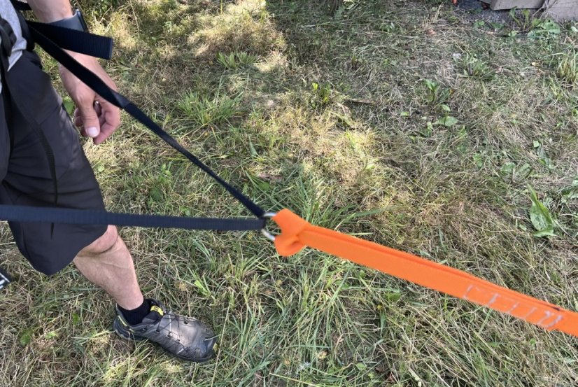 Vodítko s amortizérem na canicross Waradog Bungeeflex oranžová - Šířka vodítka: 2,5 cm