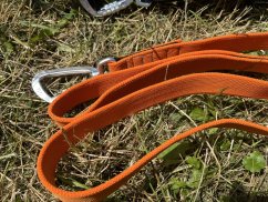 Vodítko s amortizérem na canicross Waradog Bungeeflex oranžová