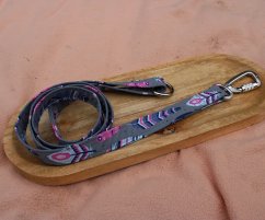 Klasické softshellové vodítko CITY grey feathers