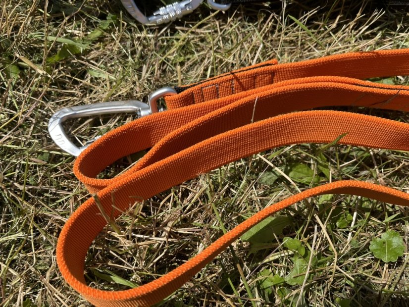 Vodítko s amortizérem na canicross Waradog Bungeeflex oranžová - Šířka vodítka: 2,5 cm
